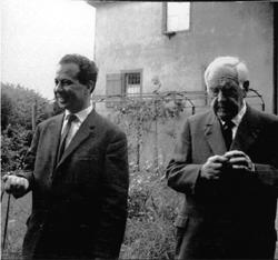 Wilhelm Restle with Elazar Benyoetz at Meersburg, 1963